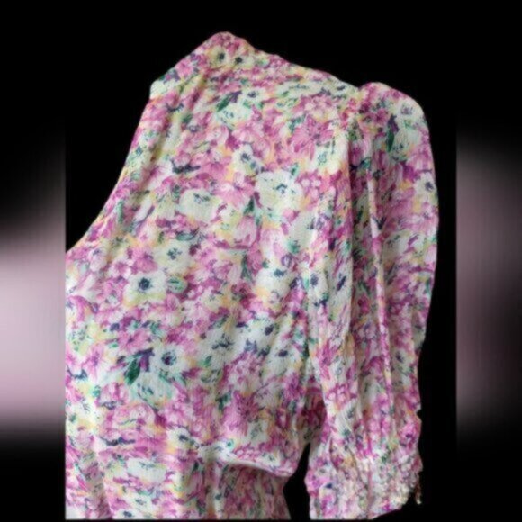 Esqualo Pink Floral Chiffon Dress NWT Sz 4 - Picture 10 of 15